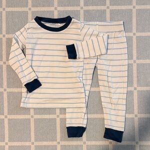 LAKE Striped Kids Pajamas with Navy Accents